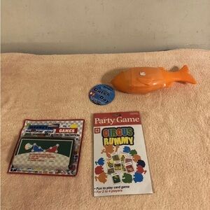 Lot of 3 Kids 7+ Games Chinese Checkers Catch of the Day Rummy NIP